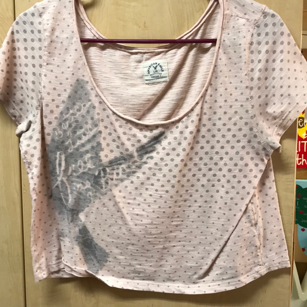 Pink polka dot crop top